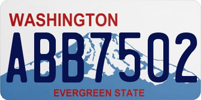 WA license plate ABB7502
