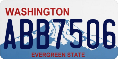 WA license plate ABB7506