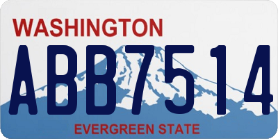 WA license plate ABB7514