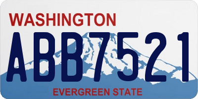 WA license plate ABB7521