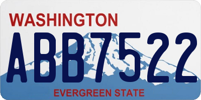 WA license plate ABB7522