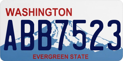 WA license plate ABB7523