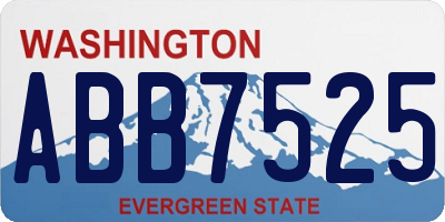 WA license plate ABB7525