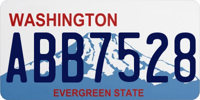 WA license plate ABB7528