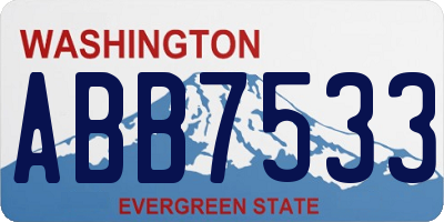 WA license plate ABB7533