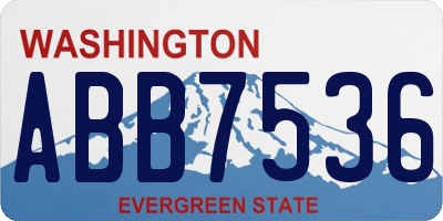 WA license plate ABB7536