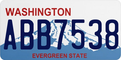 WA license plate ABB7538