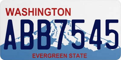 WA license plate ABB7545