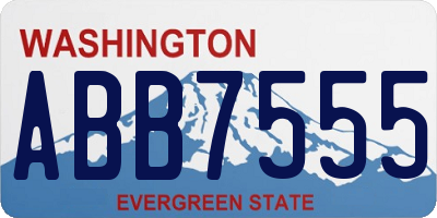 WA license plate ABB7555
