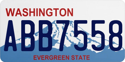 WA license plate ABB7558