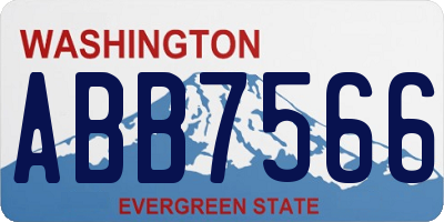 WA license plate ABB7566