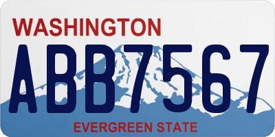 WA license plate ABB7567