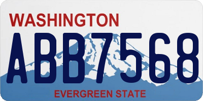 WA license plate ABB7568