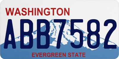 WA license plate ABB7582