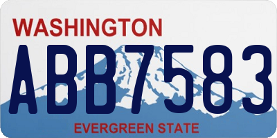 WA license plate ABB7583