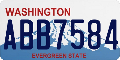 WA license plate ABB7584
