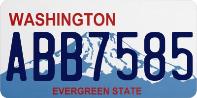 WA license plate ABB7585
