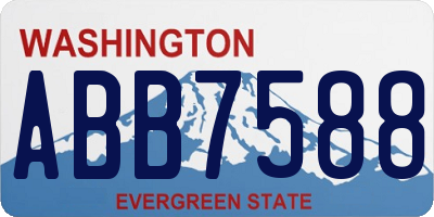 WA license plate ABB7588