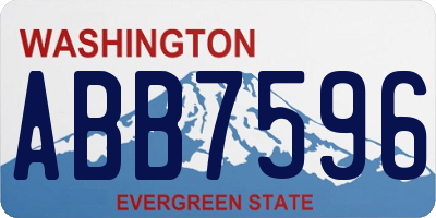 WA license plate ABB7596