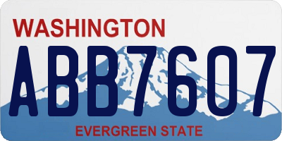 WA license plate ABB7607