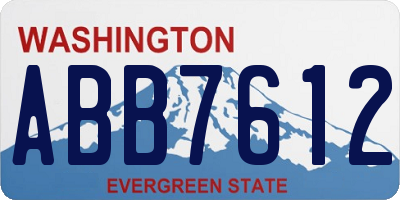 WA license plate ABB7612