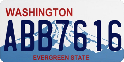 WA license plate ABB7616