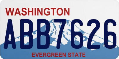 WA license plate ABB7626