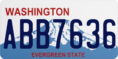 WA license plate ABB7636