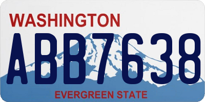 WA license plate ABB7638