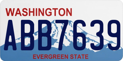 WA license plate ABB7639