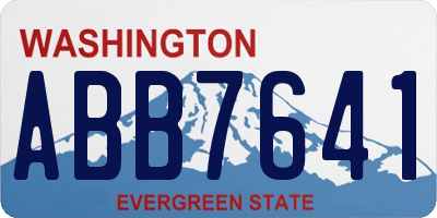 WA license plate ABB7641