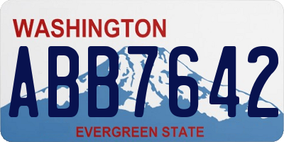 WA license plate ABB7642