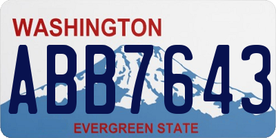 WA license plate ABB7643
