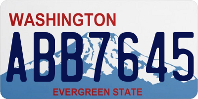WA license plate ABB7645