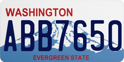 WA license plate ABB7650