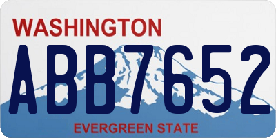 WA license plate ABB7652