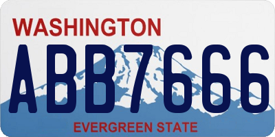 WA license plate ABB7666