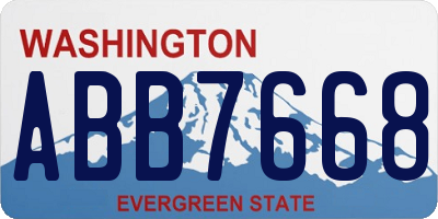 WA license plate ABB7668