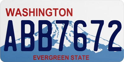 WA license plate ABB7672