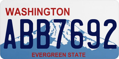 WA license plate ABB7692