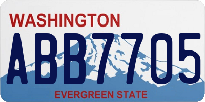 WA license plate ABB7705