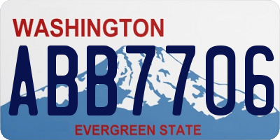 WA license plate ABB7706