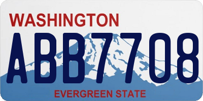 WA license plate ABB7708