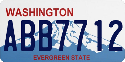 WA license plate ABB7712