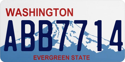 WA license plate ABB7714