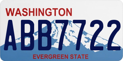 WA license plate ABB7722