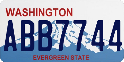 WA license plate ABB7744