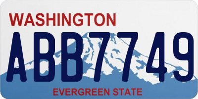WA license plate ABB7749