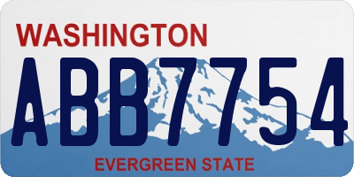 WA license plate ABB7754