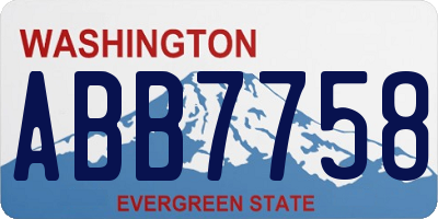 WA license plate ABB7758